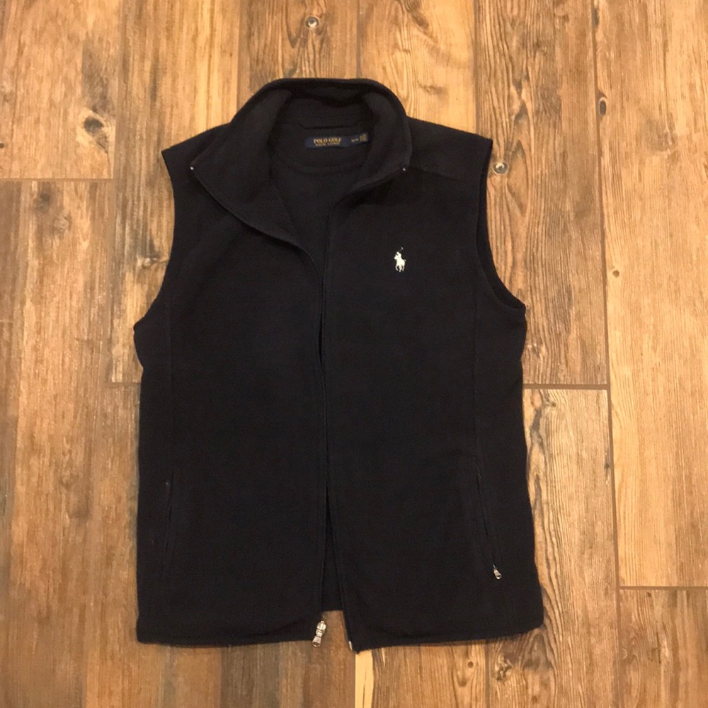Navy Polo Fleece Vest